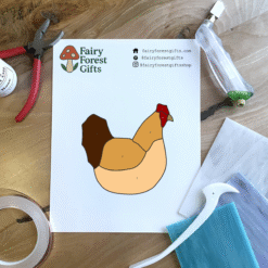 Beginner-friendly chicken stained glass pattern with simple farmhouse hen design – digital PDF template