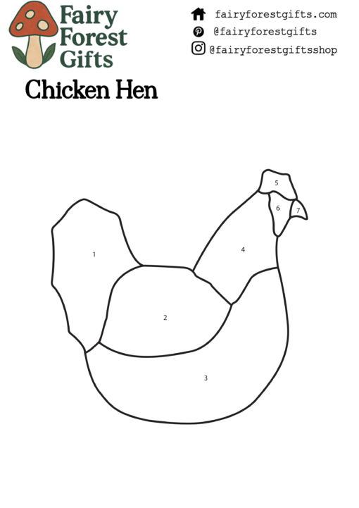 Beginner-friendly chicken stained glass pattern with simple farmhouse hen design – digital PDF template